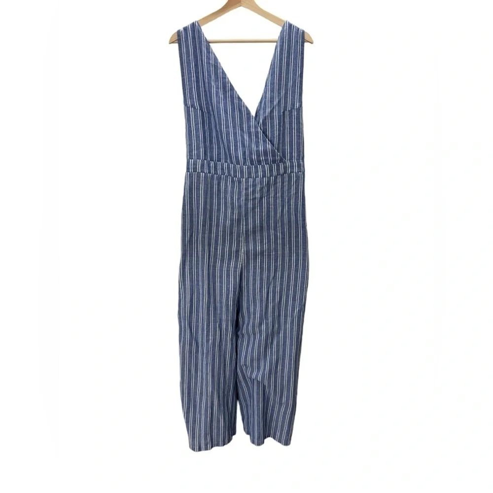 Aura Lightweight Striped Wide Legged Tank Romper Size XL